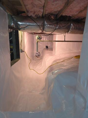 Pittsboro, NC Crawl Space Waterproofing and Encapsulation with Smart Drainage System