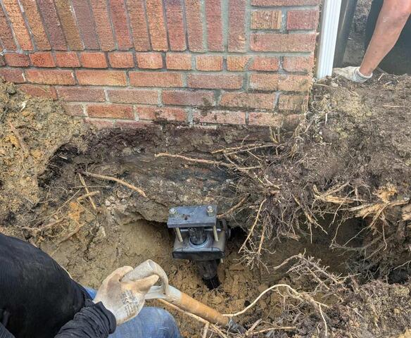 Greensboro Foundation Stabilized with Helical Piers - Before Photo