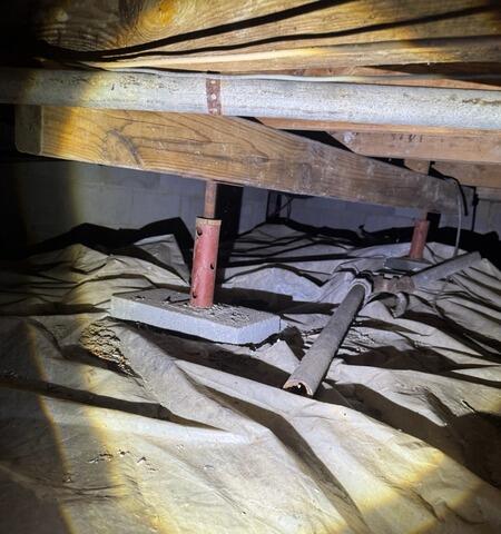 Strengthening a Sinking Crawl Space in Mocksville, NC