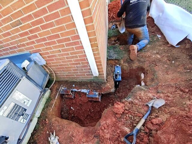 Helical Pier Installation for a Settling Corner - Ramseur, NC
