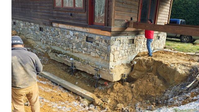 Helical Pier Installation to Support Failing Foundation - Elk Park, NC - After Photo