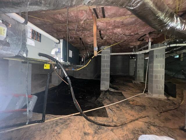 Full Crawl Space Encapsulation & Moisture Control - Durham, NC - Before Photo