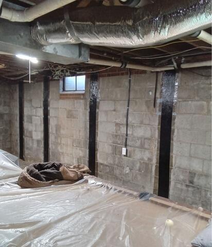 Reinforcing Bowing Basement Walls with CarbonArmor - Lexington, NC