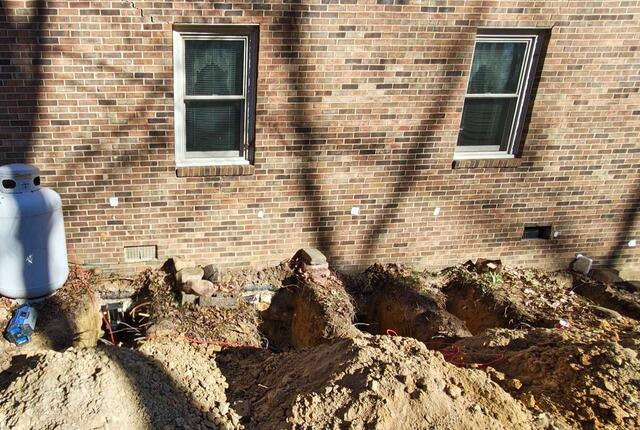 Chapel Hill, NC | Helical Pier Installation to Stabilize Settling Foundation - Before Photo