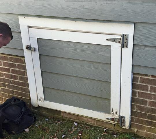 Crawl Space Access Door Replacement | Chapel Hill, NC - Before Photo