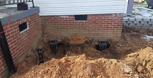 Madison, NC Helical Pier Installation for Foundation Stabilization