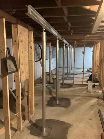 SmartJack Support System Installation - Basement Stabilization in Boone, NC - After Photo