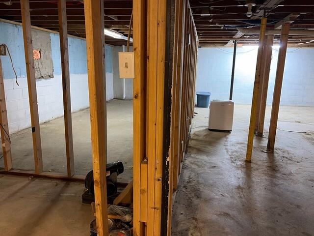 SmartJack Support System Installation - Basement Stabilization in Boone, NC - Before Photo