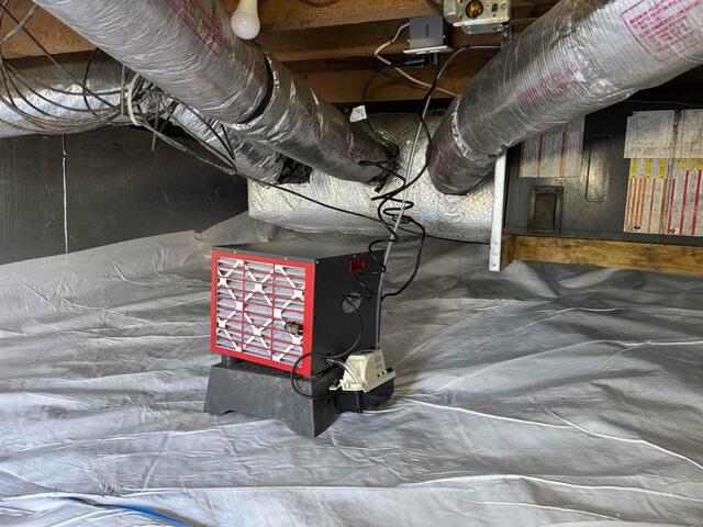 Crawl Space Encapsulation with Vapor Barrier, SilverGlo & SaniDry Sedona in Mt. Airy, NC - After Photo