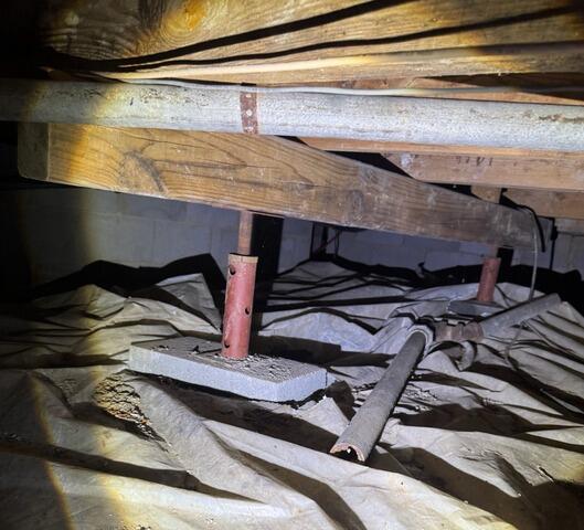 SmartJack Crawl Space Support Installation Fixes Sinking Floor in Mocksville, NC
