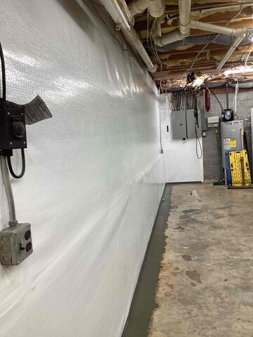 Wet Basement Stabilized & Protected with Waterproofing System in Kernersville, NC