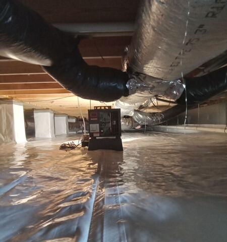 Walnut Cove, NC Crawl Space Encapsulation with Vapor Barrier & Dry Sedona Installation