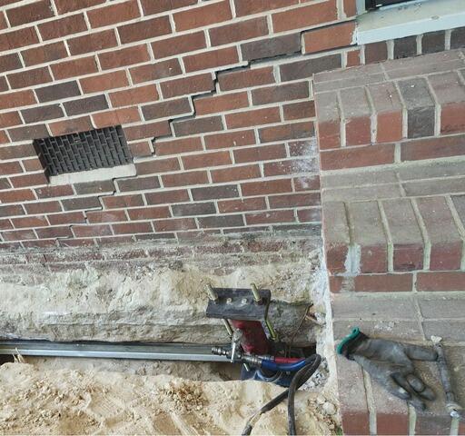 Helical Piers Stabilize Settling Foundation in Rocky Mount, NC - Before Photo
