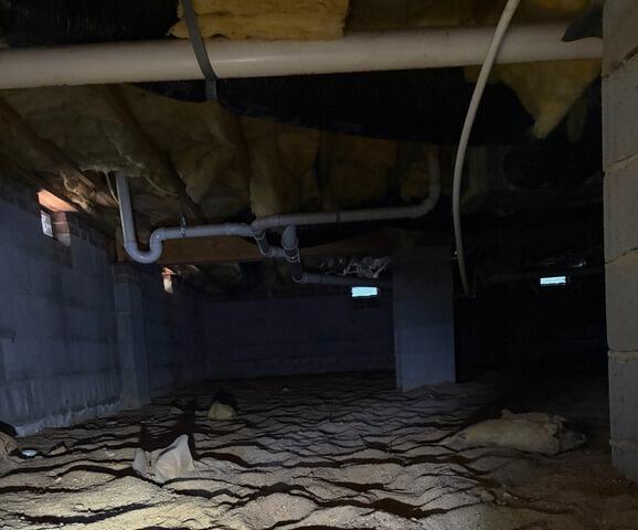 Crawl Space Moisture Control Upgrade with Vapor Barrier & SaniDry Sedona in Advance, NC - Before Photo