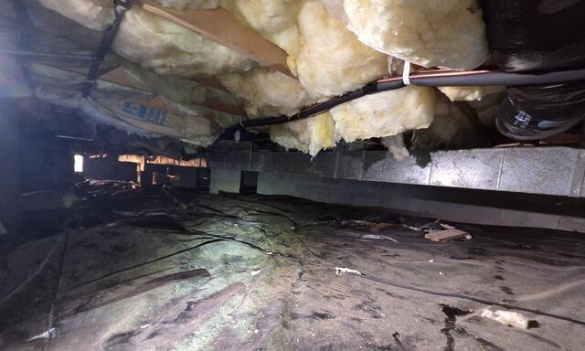 Damp, Musty Crawl Space Restored with Encapsulation in Lewisville, NC - Before Photo
