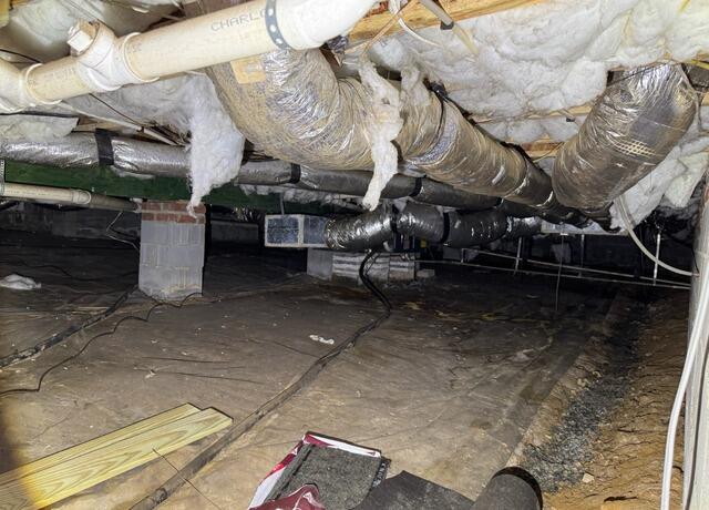 A Damp Crawl Space Becomes a Clean, Dry Space in Greensboro, NC - Before Photo