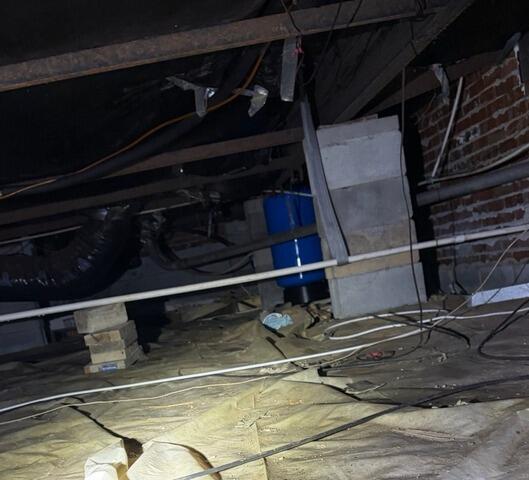 Cleaner, Drier Crawl Space with Vapor Barrier & SaniDry Sedona in Mount Airy, NC - Before Photo