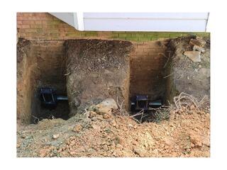 Helical Pier Installation for Foundation Stabilization - Henderson, NC