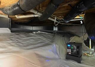 Crawlspace Encapsulation with SaniDry Sedona & SilverGlo in Morganton, NC