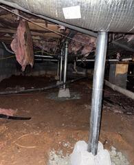 SmartJack Installation Stabilizes Sagging Floors in Moncure, NC Crawl Space