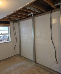 Basement Waterproofing & Steel Beam Wall Stabilization in Oxford, NC