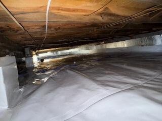 Standing Water in Crawl Space Solved with Vapor Barrier in New Hill, NC