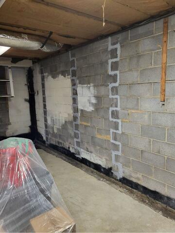 Bowing Wall Repair in Locust Grove, Virginia - Before Photo