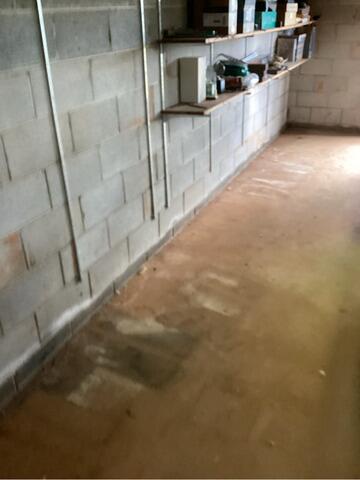 Complete Basement Waterproofing in Green Bay, Virginia - Before Photo
