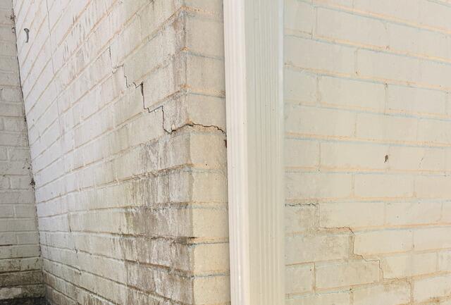 Foundation Settlement Repaired in Roanoke, Virginia - Before Photo