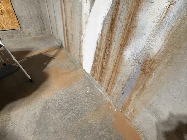 Basement Waterproofing in Lynchburg, Virginia - Before Photo
