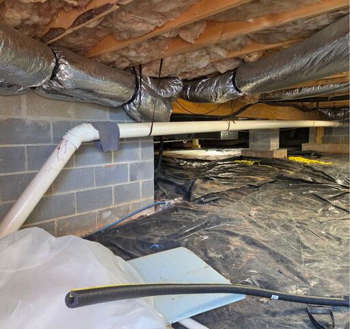 Crawl Space Sagging Floor Support in Bedford, Virginia - Before Photo