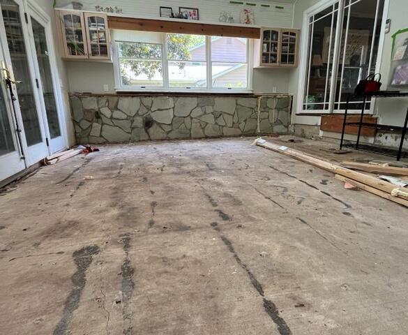 Sinking sunroom on a slab addition in Alexandria, VA