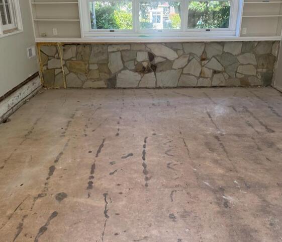 Sinking sunroom on a slab addition in Alexandria, VA