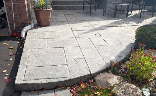 Safe, Beautiful, and Seamless: Bradford Stamped Concrete Repair - Before Photo