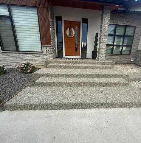 Incoming Concrete Stair Transformation with Vuba Stone Overlay