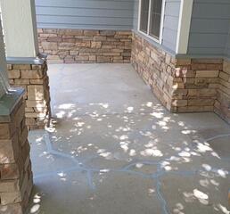 Vuba Stone Concrete Resurfacing on front porch and walkway in Fort Collins, CO