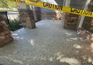 Vuba Stone Concrete Resurfacing on front porch and walkway in Fort Collins, CO