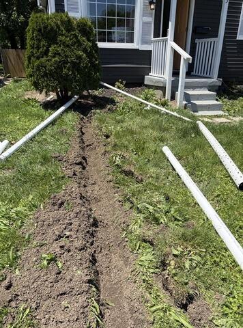 Extending Downspouts in South Linden, Columbus, OH - Before Photo