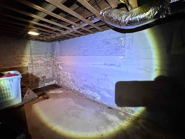 Stabilizing a Basement Wall in Zanesville, OH - Before Photo
