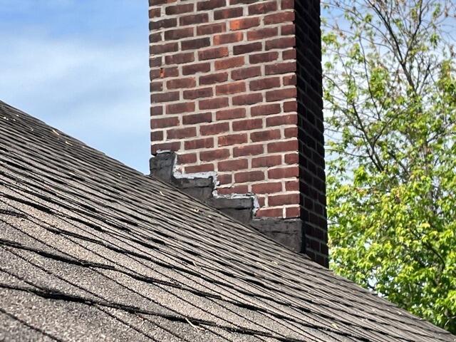 Copper Flashing for Chimney - Huntington, NY - Before Photo