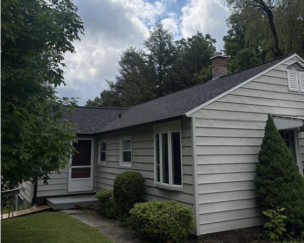 Klaus Roofing System replacement in Williamstown MA Shingle color: Granite Black