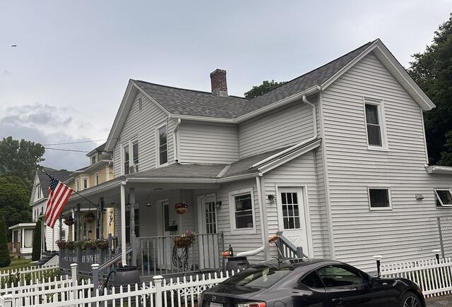 Roof Replacement in North Adams MA Shingle color: Summit Grey - Before Photo