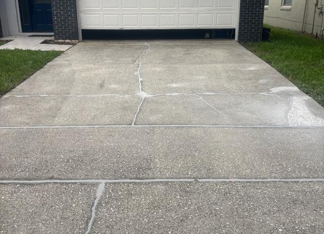 Concrete Driveway Repaired and Stabilized in Orlando, Florida