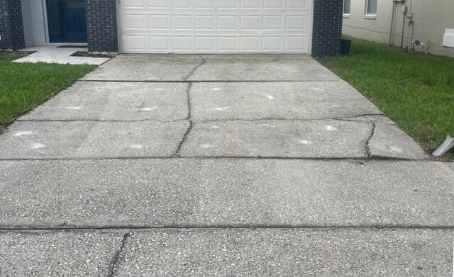 Concrete Driveway Repaired and Stabilized in Orlando, Florida