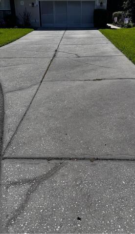 Concrete Driveway Repair in San Antonio, Florida - Before Photo