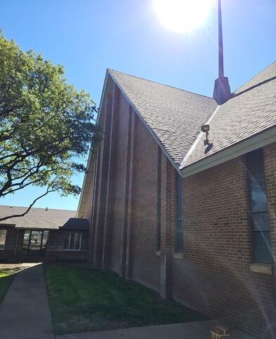 Church Shingle Roof Install, Dimmitt, Tx. - Before Photo