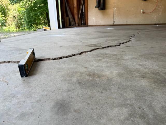 Sunken Concrete Leveling in Whitesburg, Georgia - Before Photo