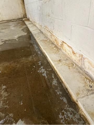 Wet basement repair in Williamsport, PA - Before Photo