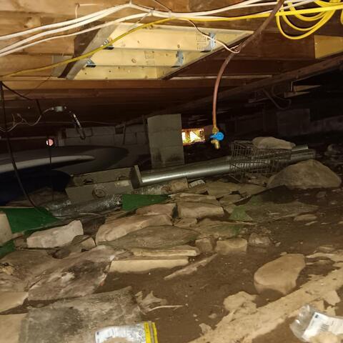 Crawl Space Moisture Control in Lakeville, PA - Before Photo