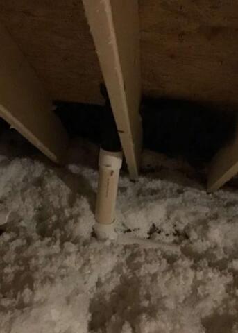 Upgrading a Passive Radon System in Scarborough, ME - Before Photo